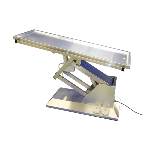 Surgery table with radiology table top one evacuation