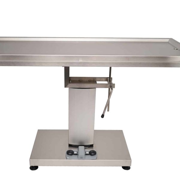 Surgery table with central electric column and flat top