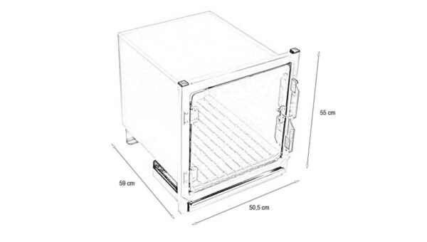 Cage en acier inoxydable – Format D – avec porte en verre