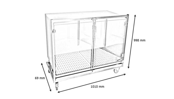 Cage inox E porte verre L1010 H998 P690 - sans séparation