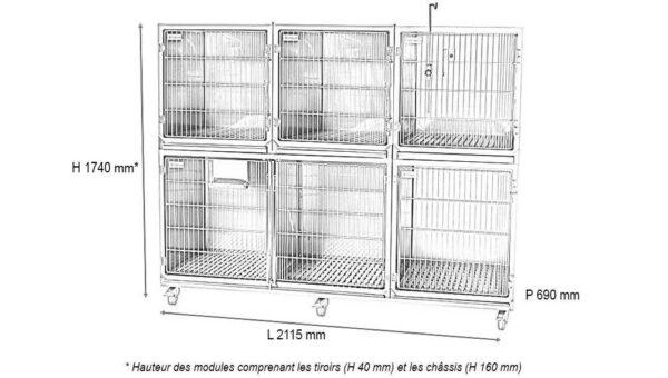 Module 5 cages inox