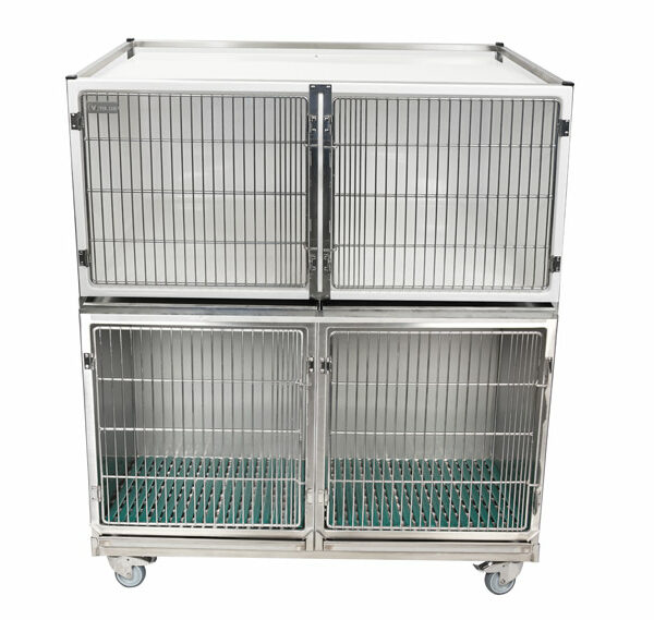 Set of 2 polyester cages: 1C+1 double B stainless steel grid + 2 partitions + 1 frame